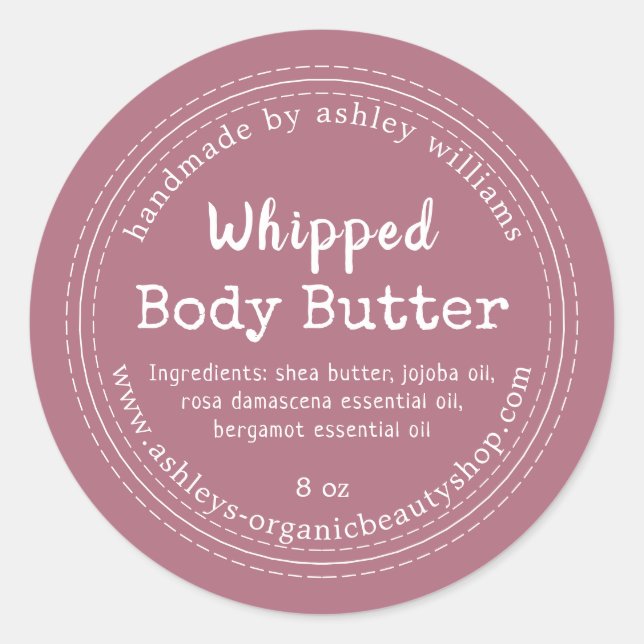 Etiqueta de Frasco Orgánico Purpura de Mantequilla (Anverso)