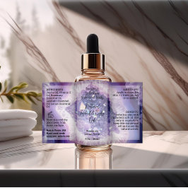 Etiqueta de frascos con guión púrpura 4 onzas de a