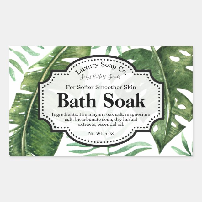 Etiqueta de frotamiento corporal tropical (Anverso)