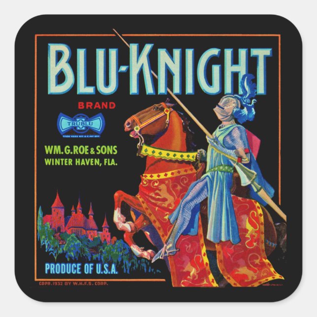 Etiqueta de fruta Blu Knight (Anverso)