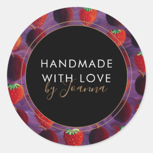 Etiqueta de fruta de fresa artesanal