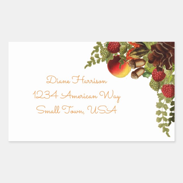 Etiqueta de frutas de otoño (Anverso)