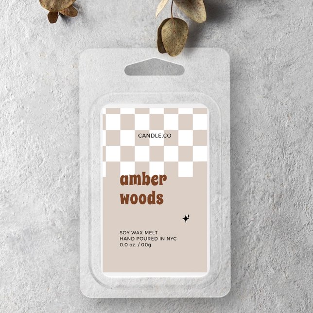 Etiqueta de fusión de cera de soja retro boho cheq (Subido por el creador)