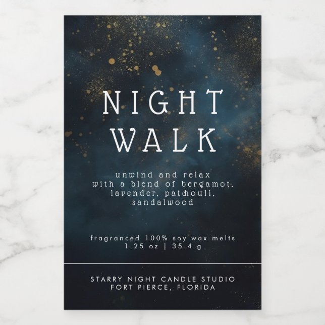 Etiqueta de fusión de cera de velas azules de estr (Etiqueta única)