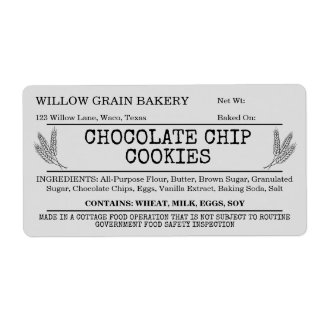 Etiqueta de galleta con chispas de chocolate Cool