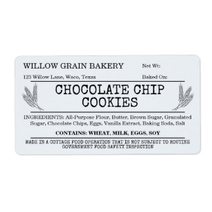 Etiqueta de galleta de chocolate chip Cottage Rust