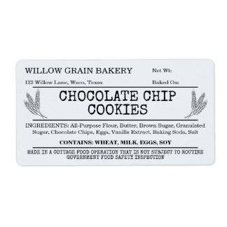 Etiqueta de galleta de chocolate chip Cottage Rust