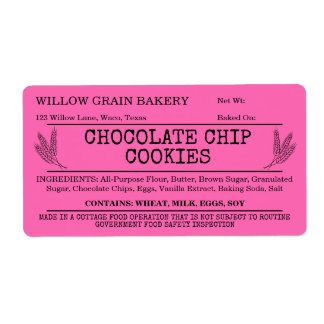 Etiqueta de galleta de chocolate con chispas de ca