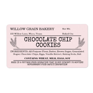 Etiqueta de galleta de chocolate con chispas de ca