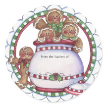 Etiqueta de galleta de galleta de pan de jengibre