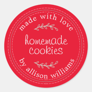 Etiqueta de Galletas Caseras Rojo Rústico