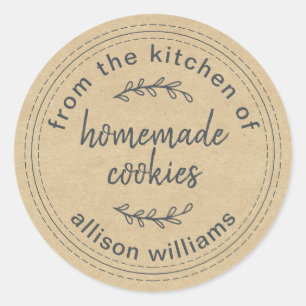 Etiqueta de Galletas Caseras Rústicas Kraft