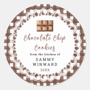 Etiqueta de Galletas con Chips de Chocolate Casera