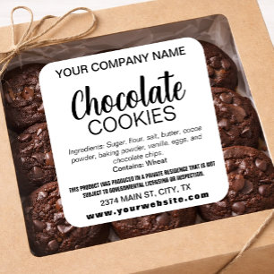 Etiqueta de galletas de chocolate (o cualquier red