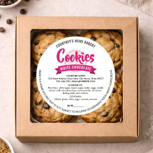 Etiqueta de Galletas Rosadas de Moda Empaquetado d