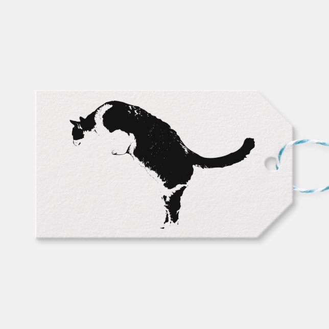 Etiqueta de gato artística (Frente (Horizontal))
