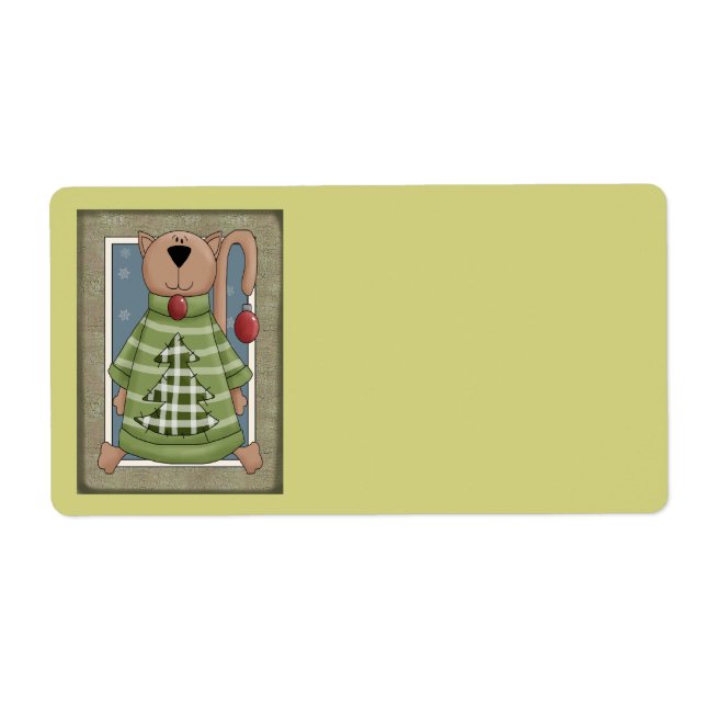 Etiqueta de gato de navidades (Frente)