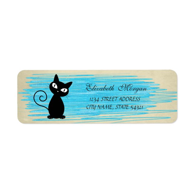 Etiqueta de gato divertida y elegante (Frente)