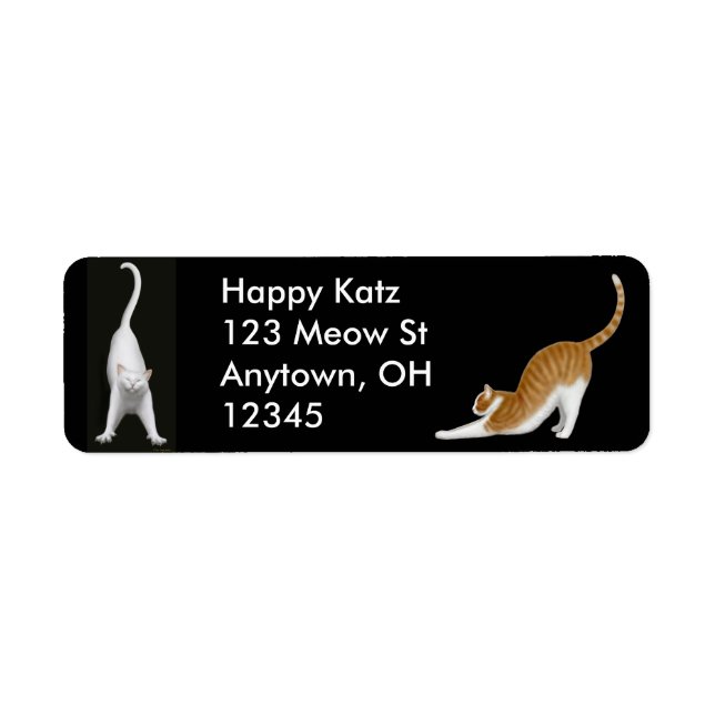 Etiqueta de gatos de streaming feliz (Frente)