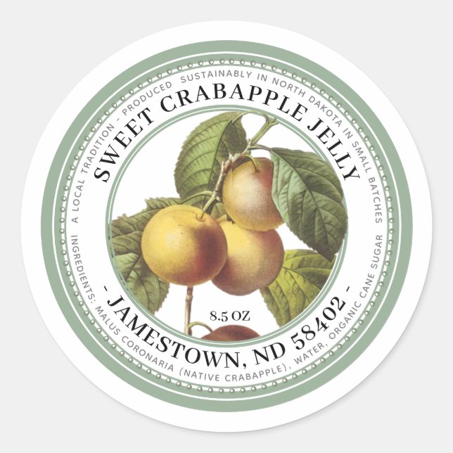 Etiqueta de gelatina con Ilustracion de manzanas n (Anverso)