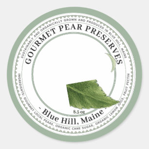 Etiqueta de gelatina con Ilustracion de pera vinta