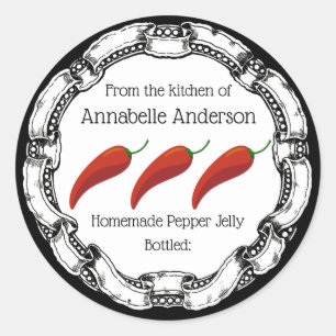 Etiqueta de gelatina de pimienta personalizada