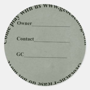 etiqueta de geocache circular