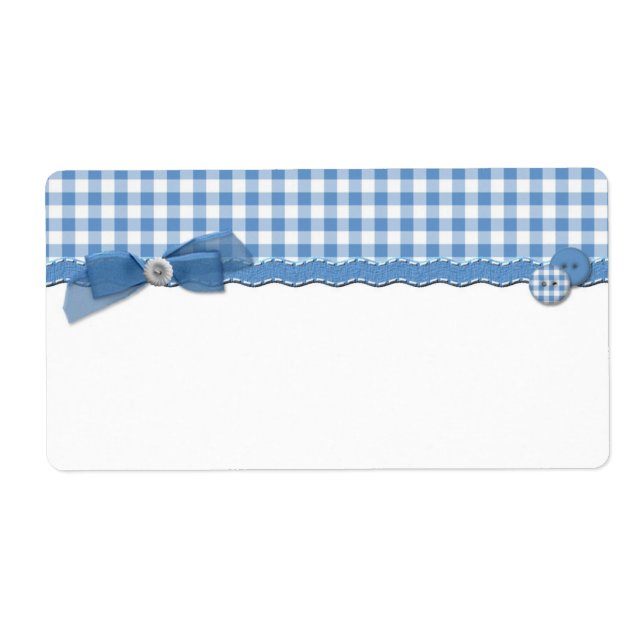 Etiqueta de Gingham azul (Frente)