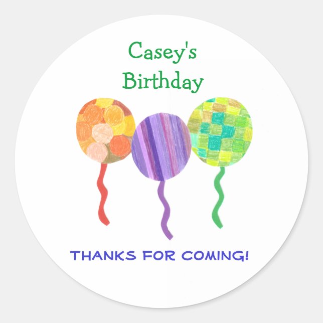 Etiqueta de globo de cumpleaños (Anverso)