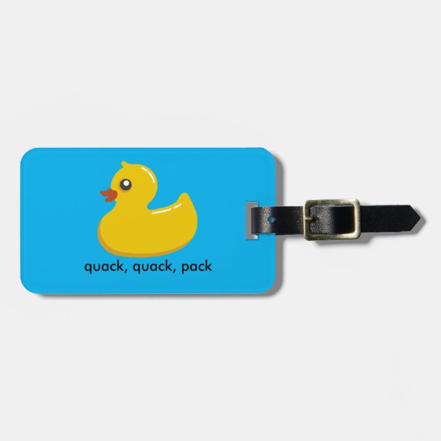 Etiqueta de goma del equipaje de Duckie (Frente Horizontal)