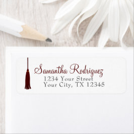 Etiqueta de graduación de maroon Tassel