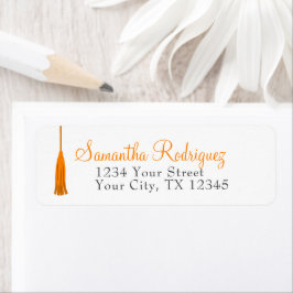 Etiqueta de graduación de naranja Tassel