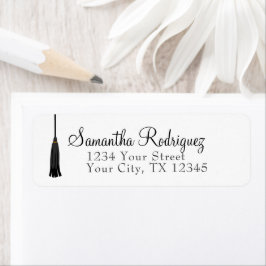 Etiqueta de graduación de tono negro