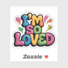 Etiqueta de grafiti 'I'm So Loved' en ladrillo ros