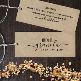 Etiqueta de granola casera de Kraft