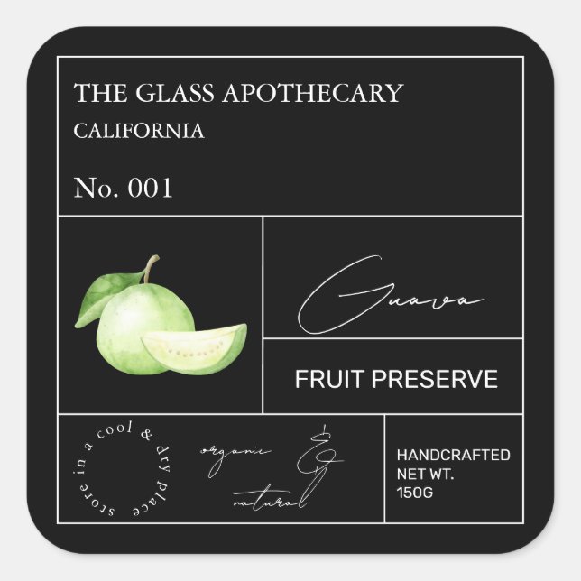 Etiqueta de guayaba apotecaria (Anverso)