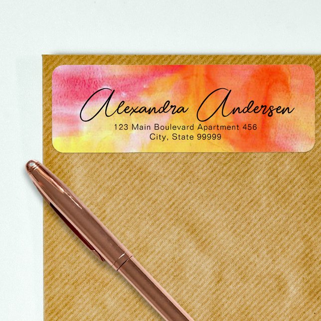 Etiqueta de guión chic rosa rojo naranja amarillo  (Subido por el creador)
