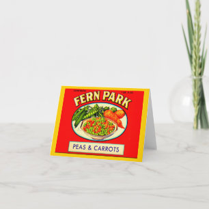 Etiqueta de guisantes y zanahorias del Fern Park d