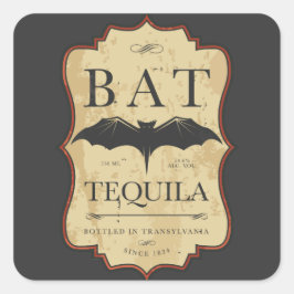 Etiqueta de Halloween de Bat Tequila Vintage