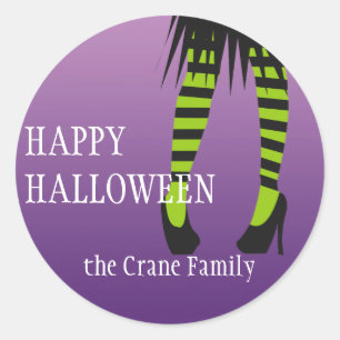 Etiqueta de Halloween de las piernas de la raya