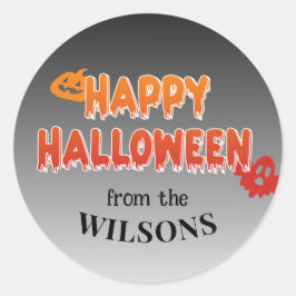 Etiqueta de Halloween feliz de personalizado: agre