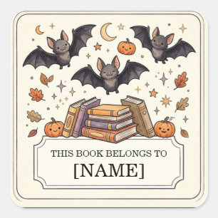 Etiqueta de Halloween para niños, Murciélago Perso
