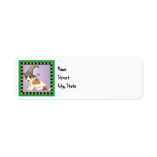 Etiqueta de Halloween Russell Terrier (Frente)