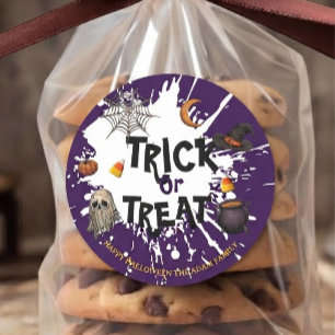 Etiqueta de Halloween Trick or Treat Pegatina de B