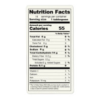 Etiqueta de Hechos de Nutrición de Medio Pinta de 