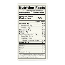 Etiqueta de Hechos de Nutrición de Medio Pinta de 