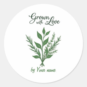 Etiqueta de hierba personalizado - Crecer con amor