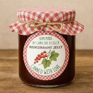 Etiqueta de hoja de conservas de jalea de grosella
