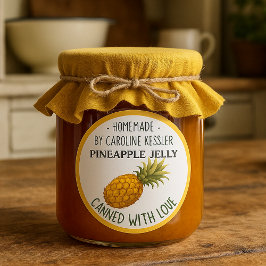 Etiqueta de hoja de conservas de mermelada de piña