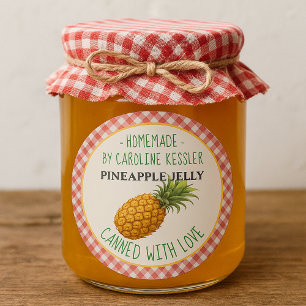 Etiqueta de hoja de conservas de mermelada de piña
